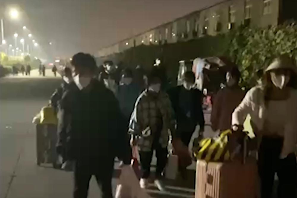 Employees at Chinese iPhone factory protest