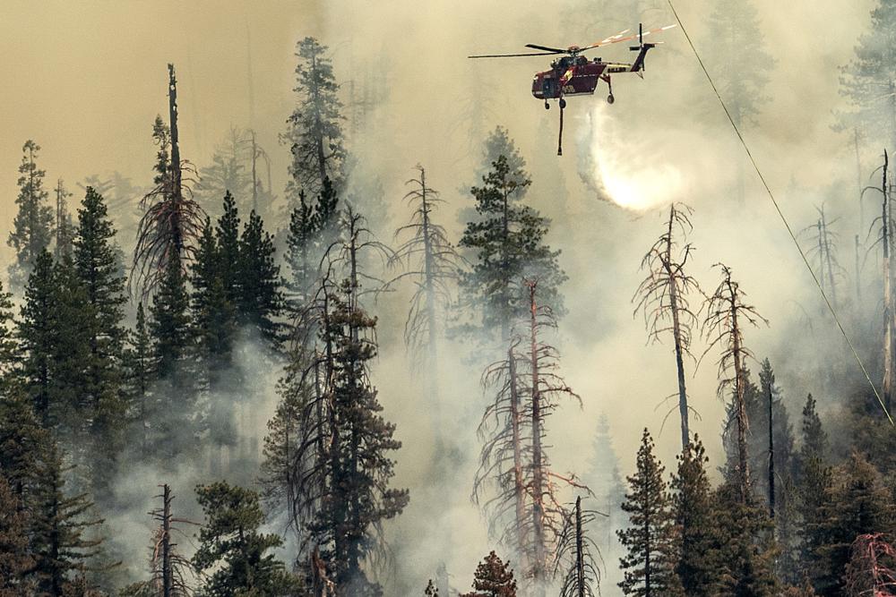 Yosemite wildfire threatens grove of sequoia trees