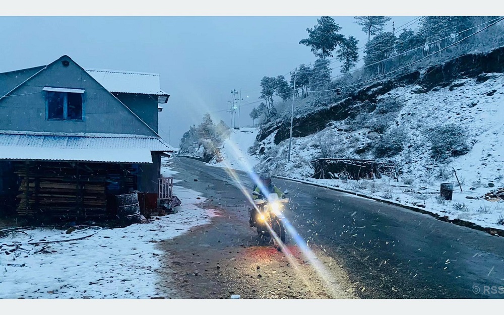 First snowfall of the year in Solukhumbu