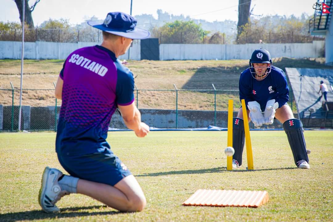 Scotland cricket squad practice session at TU ground