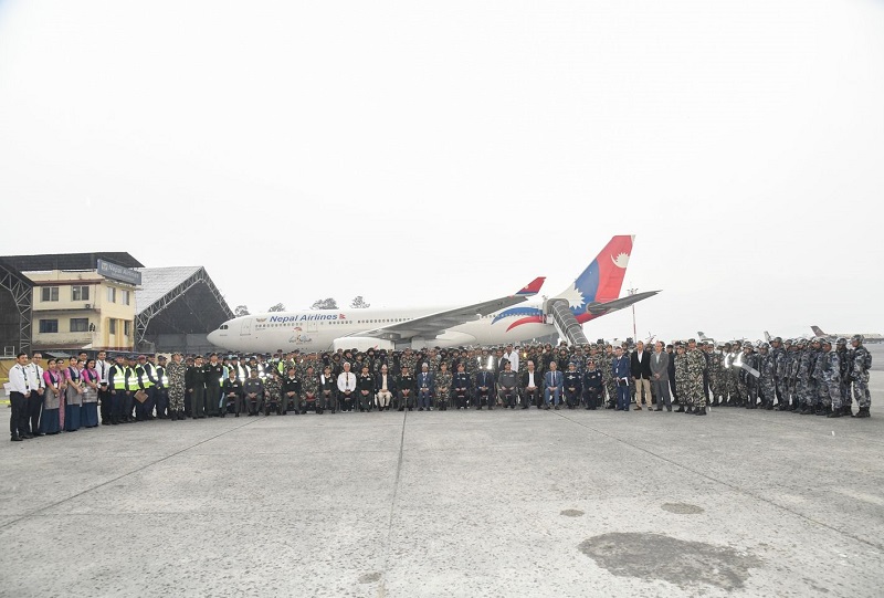 Nepal Army performs an anti-hijack mock drill at TIA