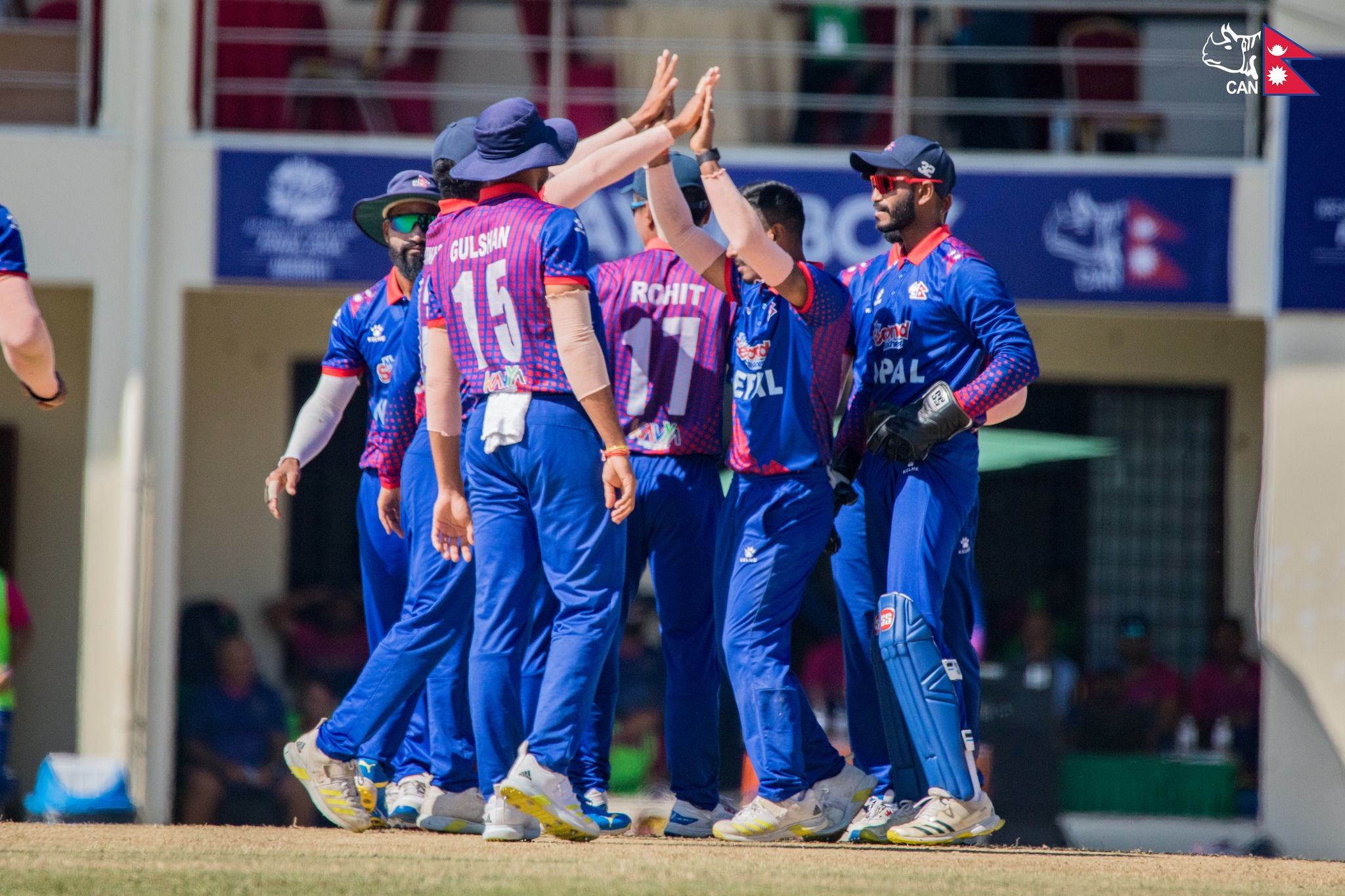 Nepal 2 wickets in one over