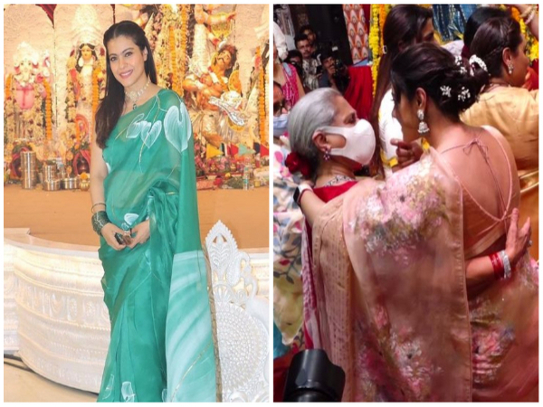 Kajol teases Jaya Bachchan at Durga Puja