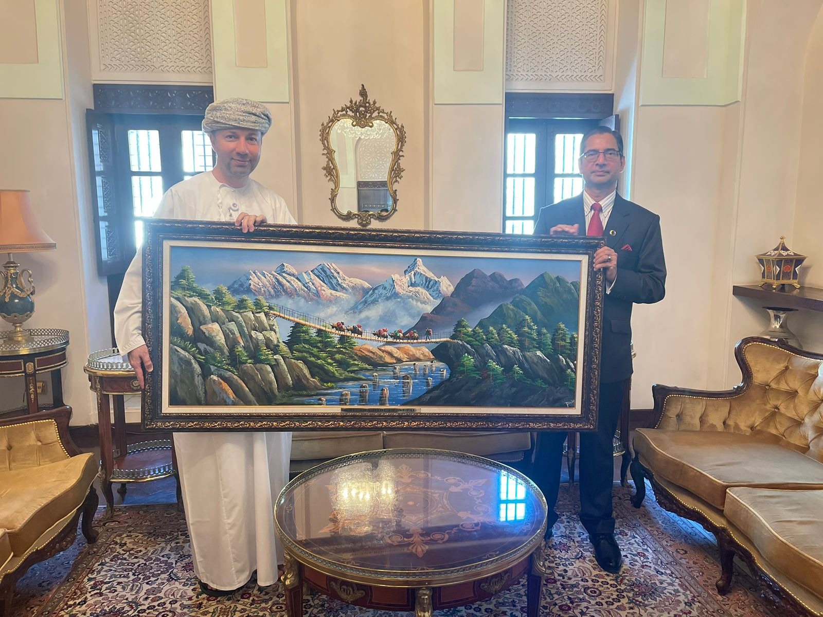 Amadablam Himalayas painting handed over to Oman