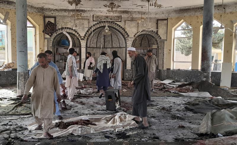 IS bomber kills 46 inside Afghan mosque, challenges Taliban