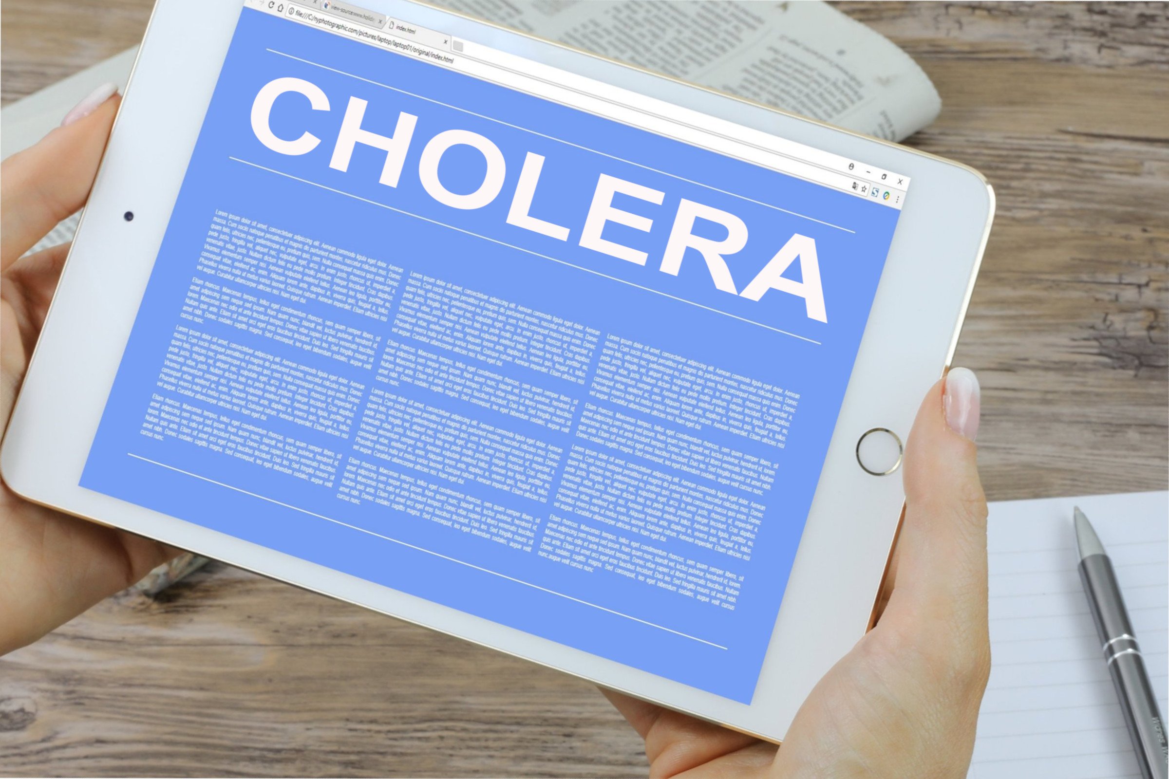Contaminated drinking water causes Cholera outbreak