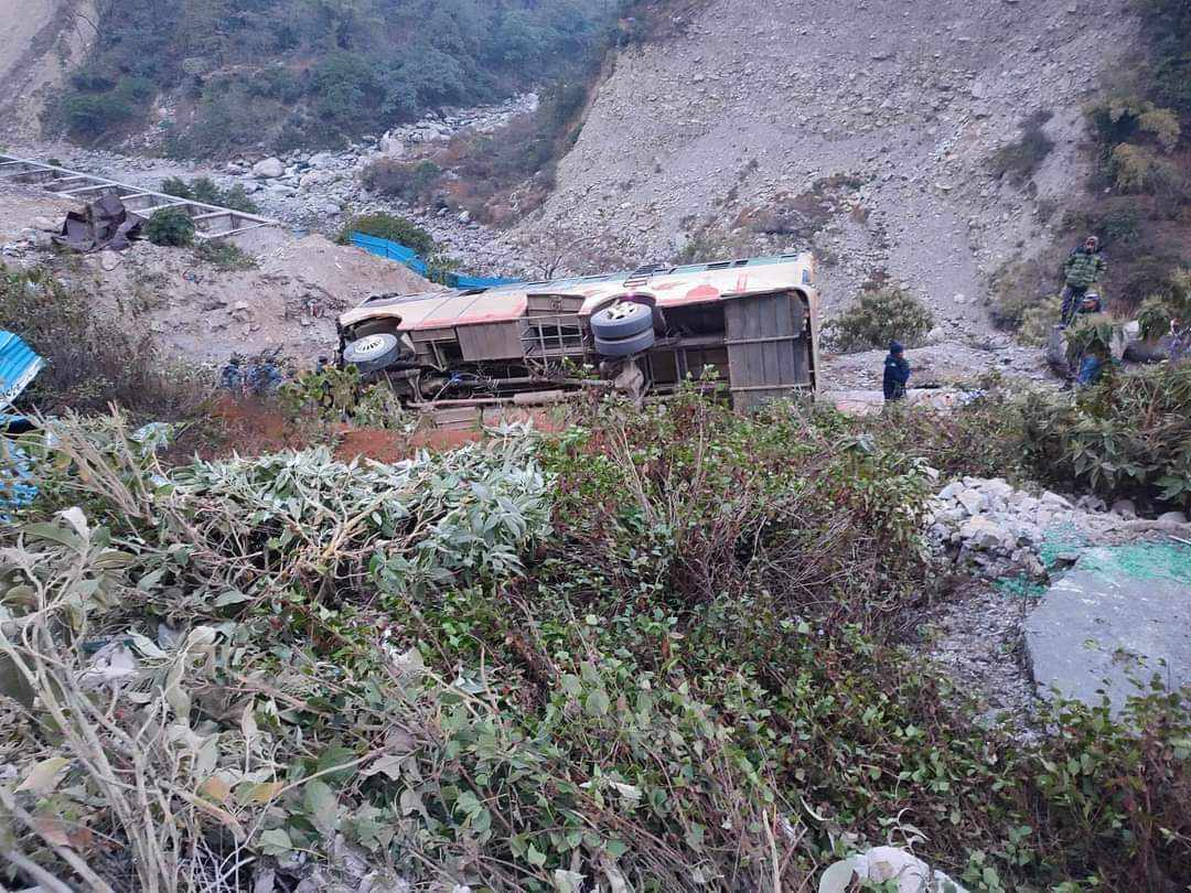 Passenger bus accident in Darchula, 14 injured