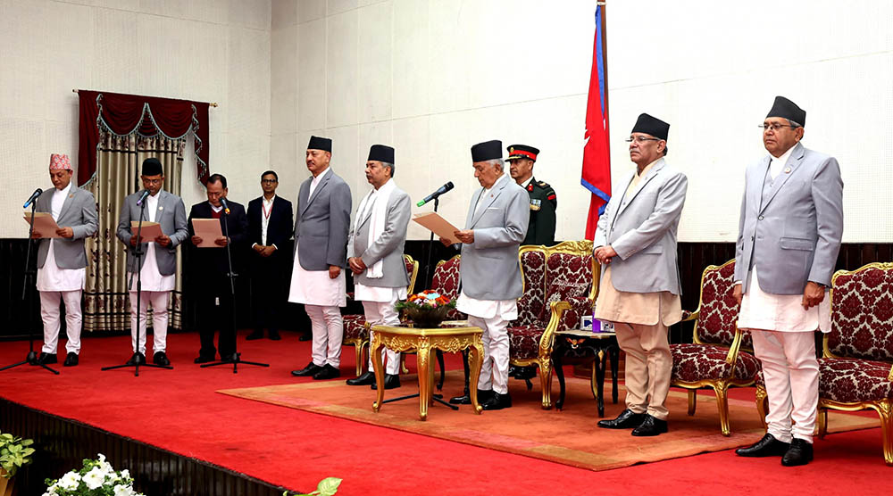 The new ministers sworn in this evening
