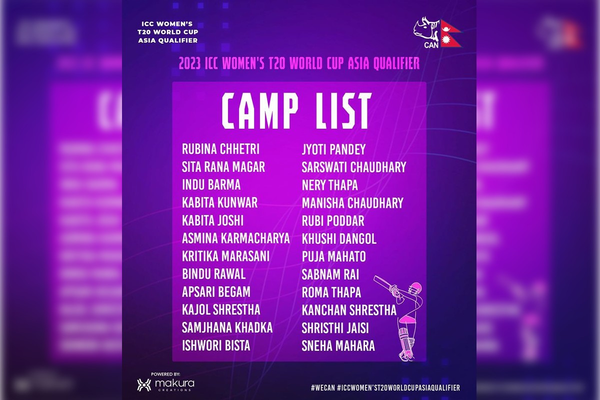 Nepal Women’s Cricket Team Camp List for 2023 ICC Women’s T20 World Cup Asia Qualifier