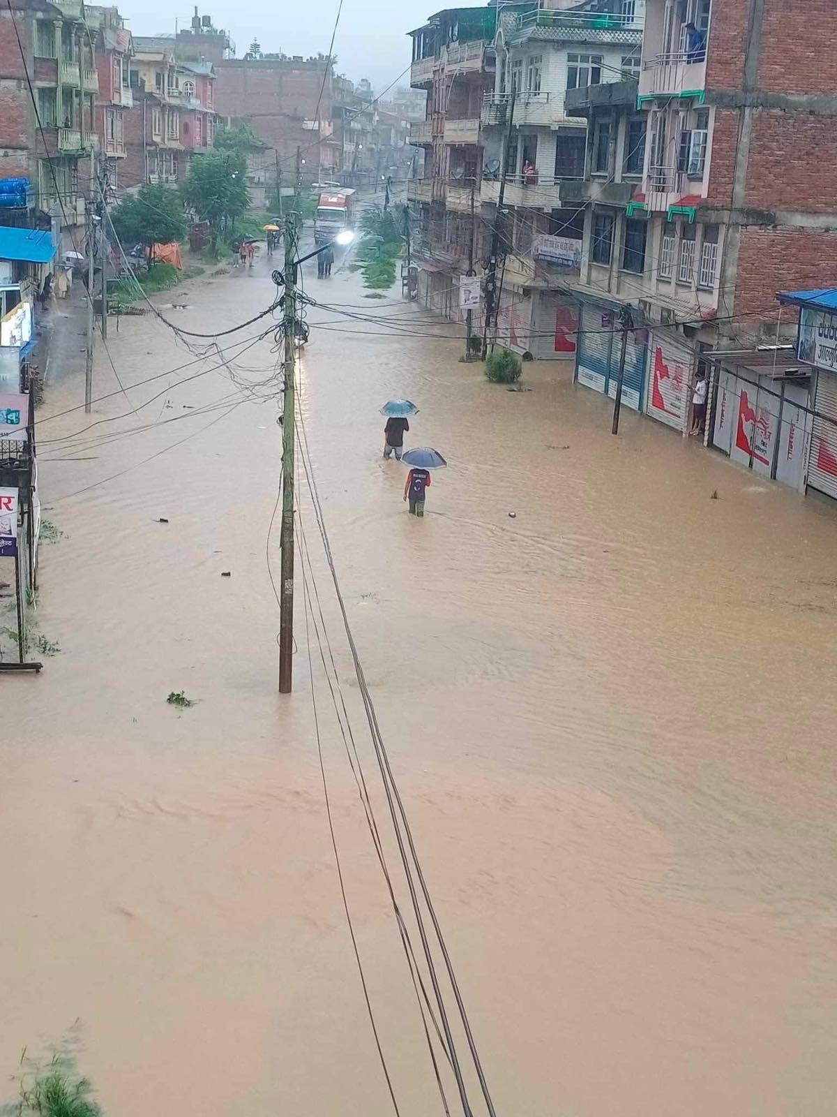 Inundation in different parts of Kathmandu Valley
