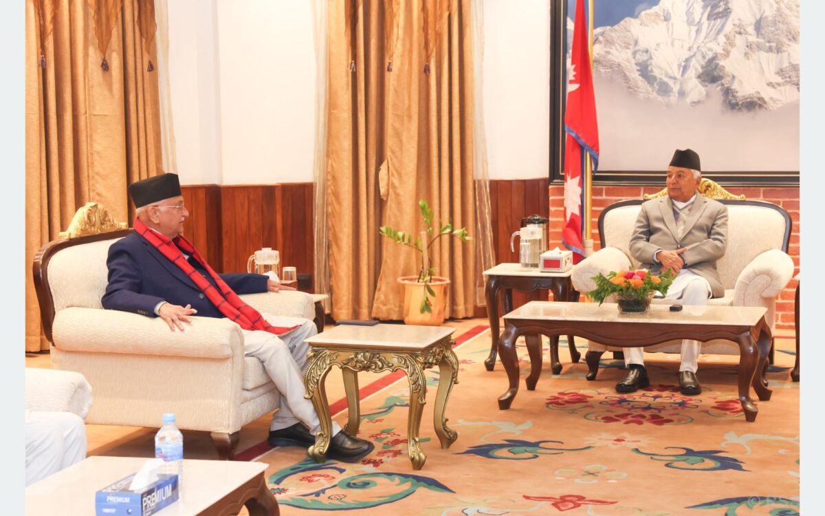 PM Oli calls on President Paudel