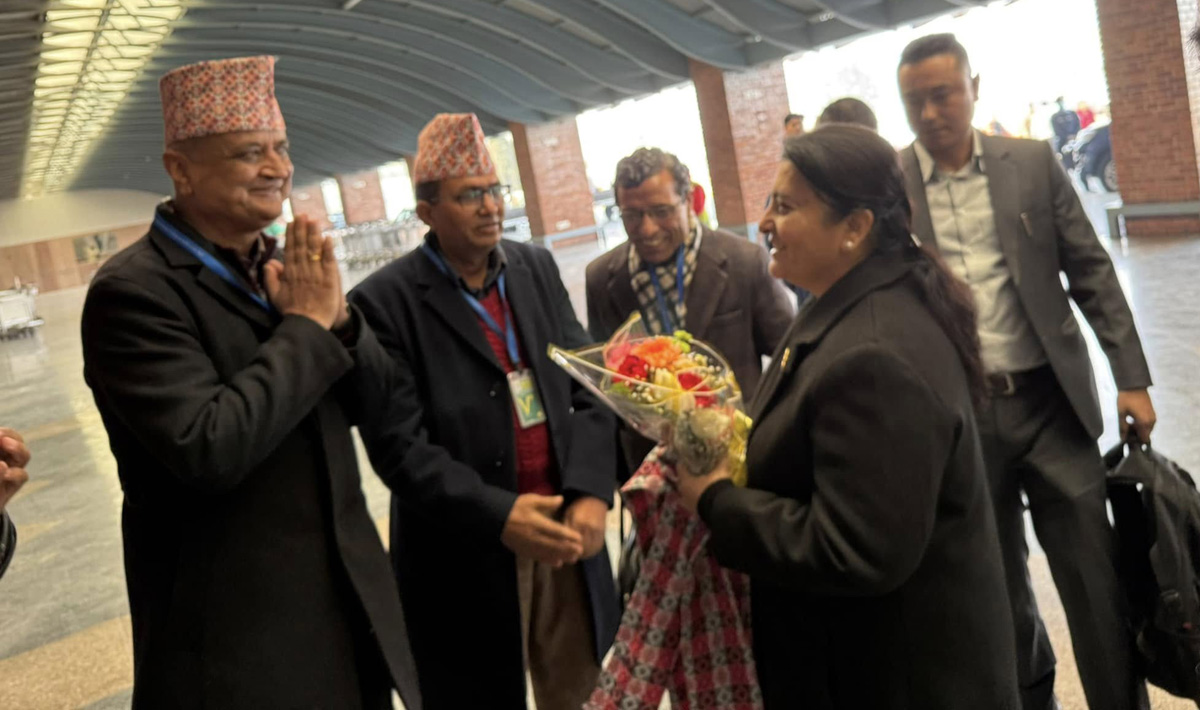 Former President Bhandari leaves for Bangkok on private visit