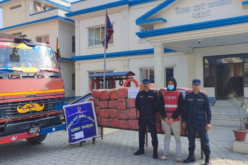 Nepal Police Seizes 604 kg of Marijuana from Truck in Mahottari