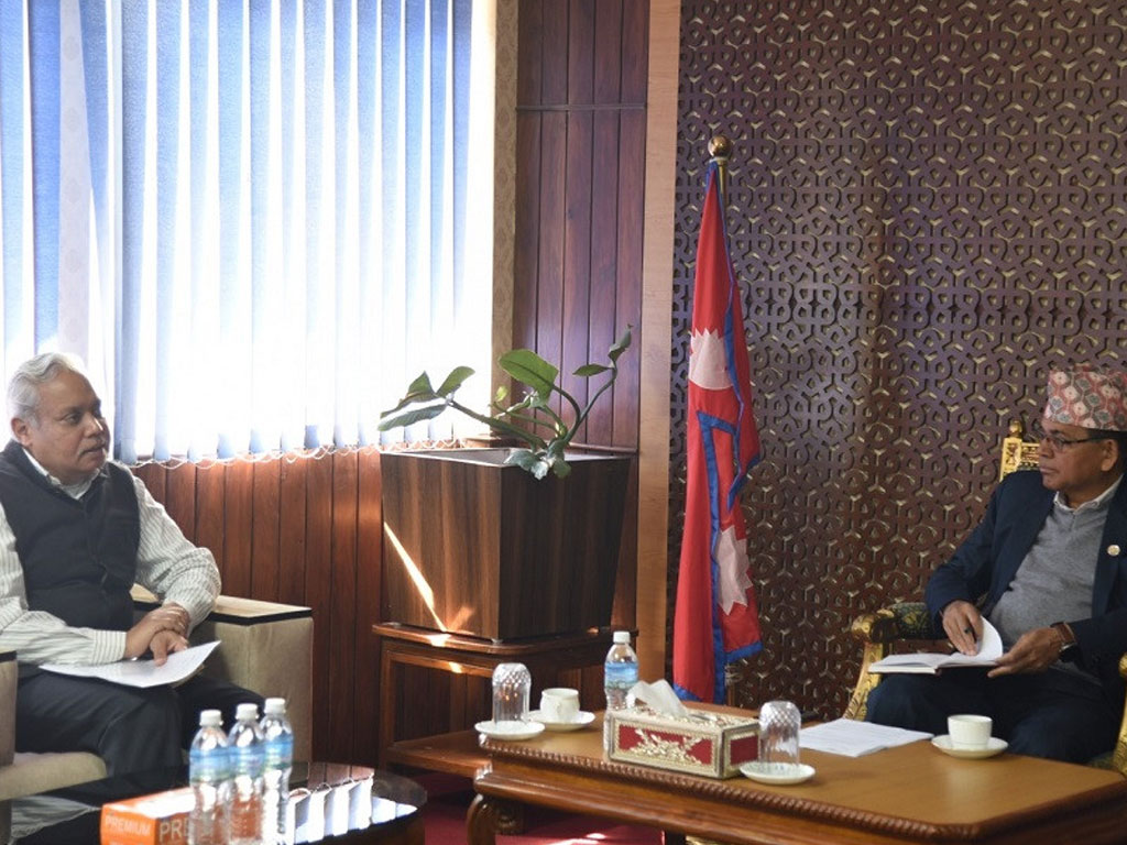 Indian envoy calls on Minister Dahal