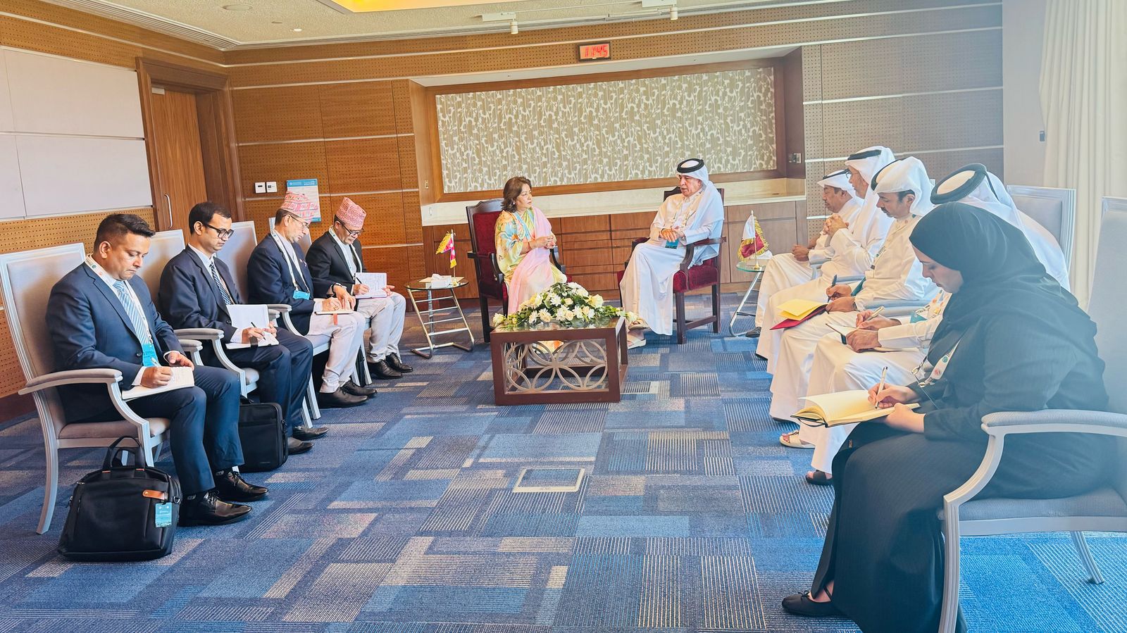 Foreign Minister Deuba and Minister of State of Qatar meet