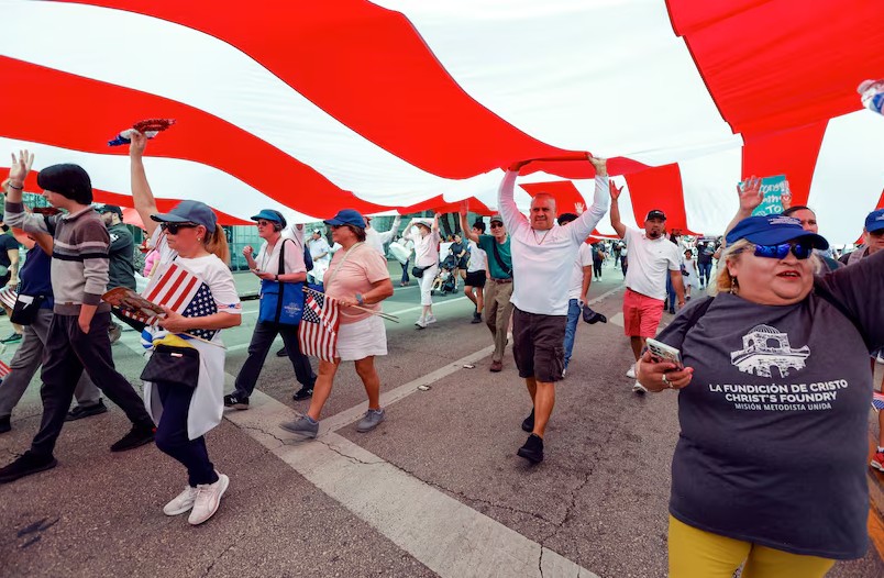 Thousands march in Dallas to protest Trump’s immigration policies