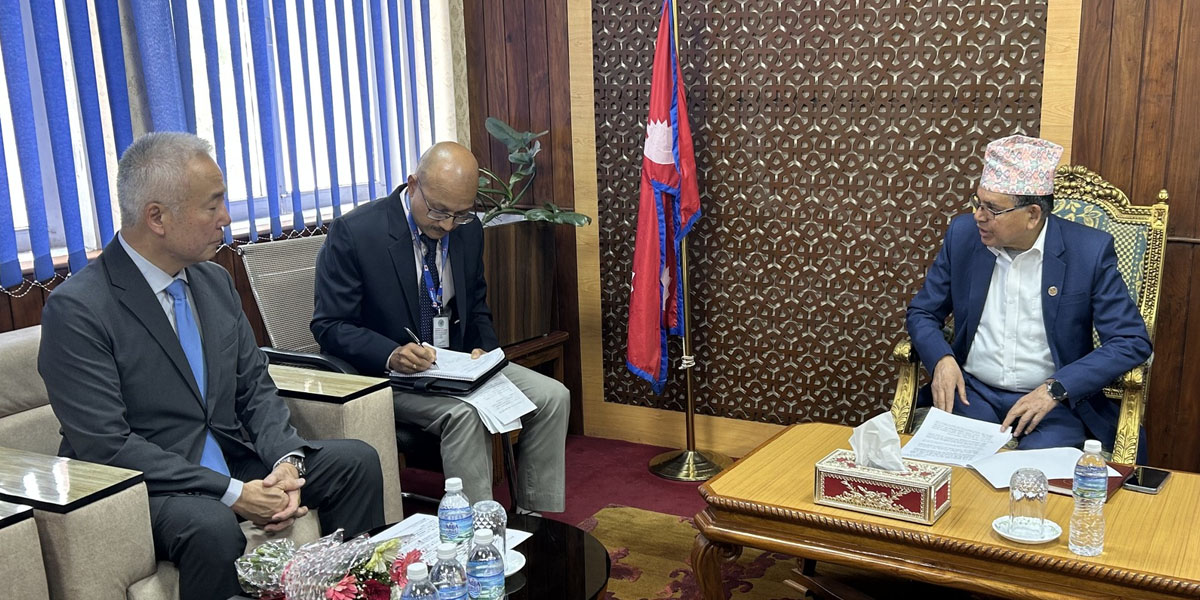 Japanese ambassador pays courtesy call on Minister Dahal