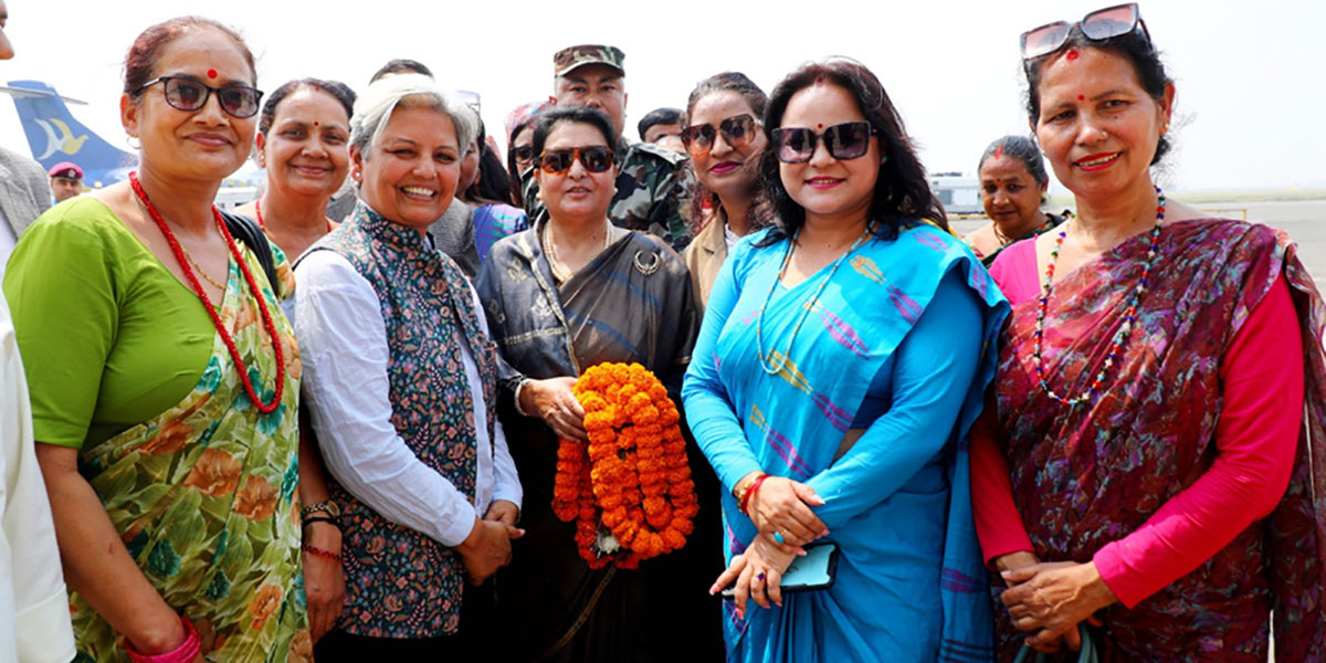 Former President Bhandari in Lumbini