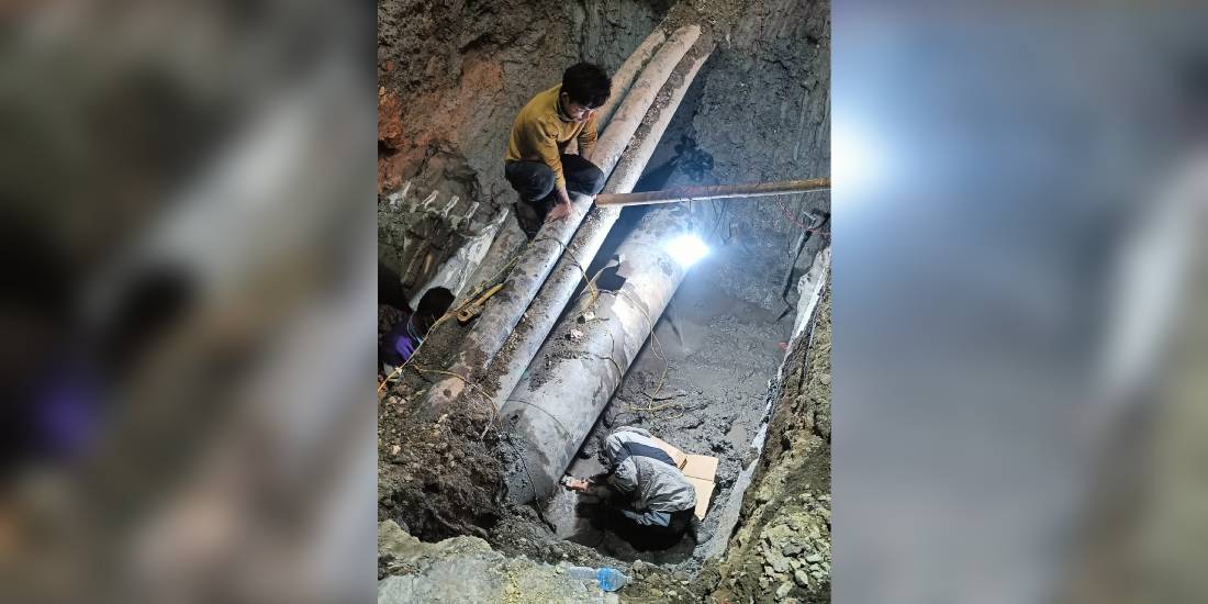 Repair of Burst Water Pipeline in Thapathali Completed