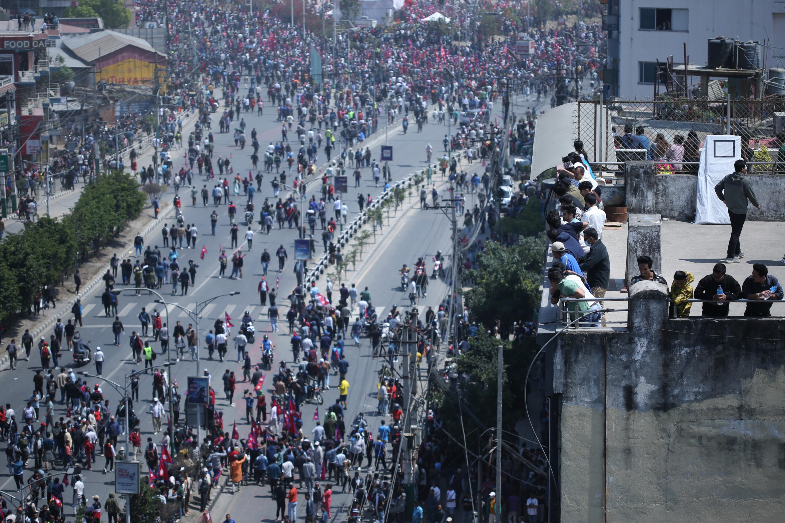 Tear gas fired as royalist supporters try to enter New Baneshwor from Tinkune