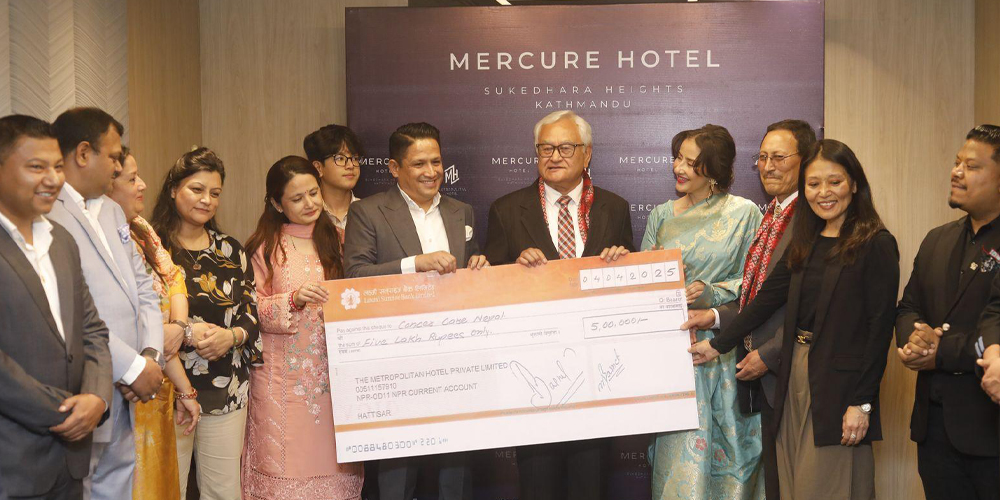 Mercure Kathmandu provides monetary support to Cancer Care Nepal