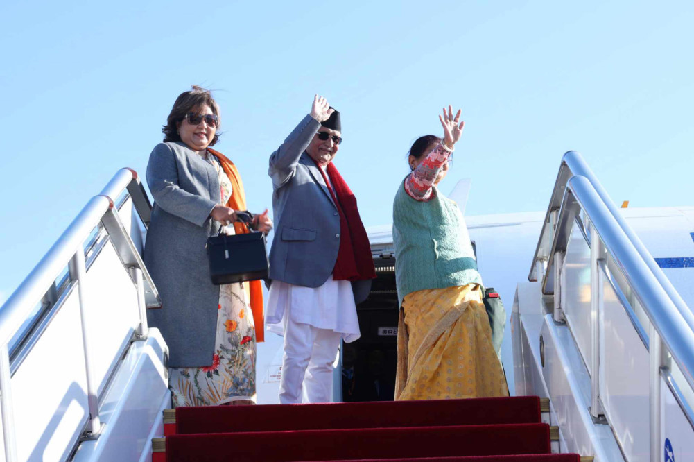 Prime Minister Oli departs for home