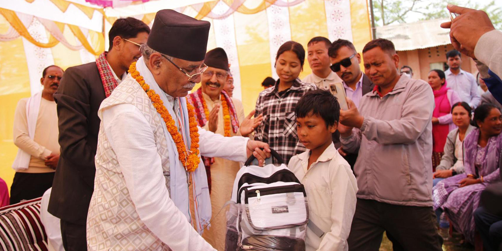 Chair Dahal announces guardianship of two girls in Kailali