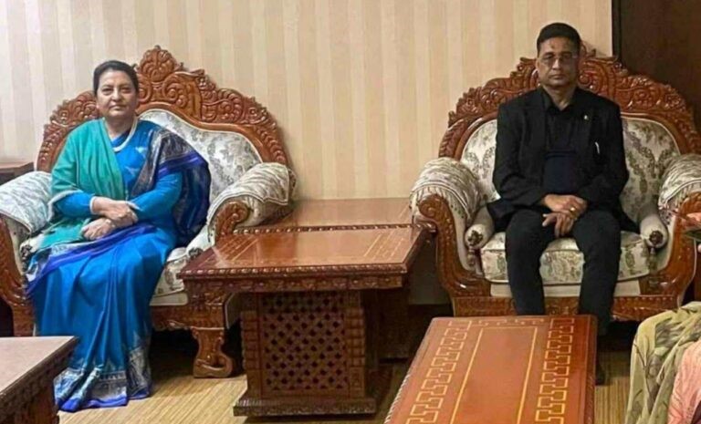 Former President Bhandari receives high-level welcome in China