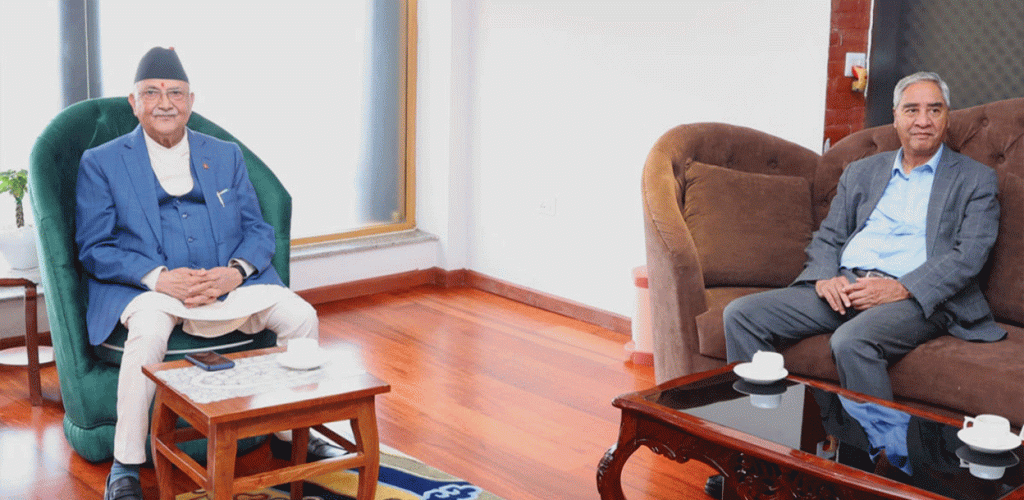 Oli-Deuba hold talks at Singha Durbar