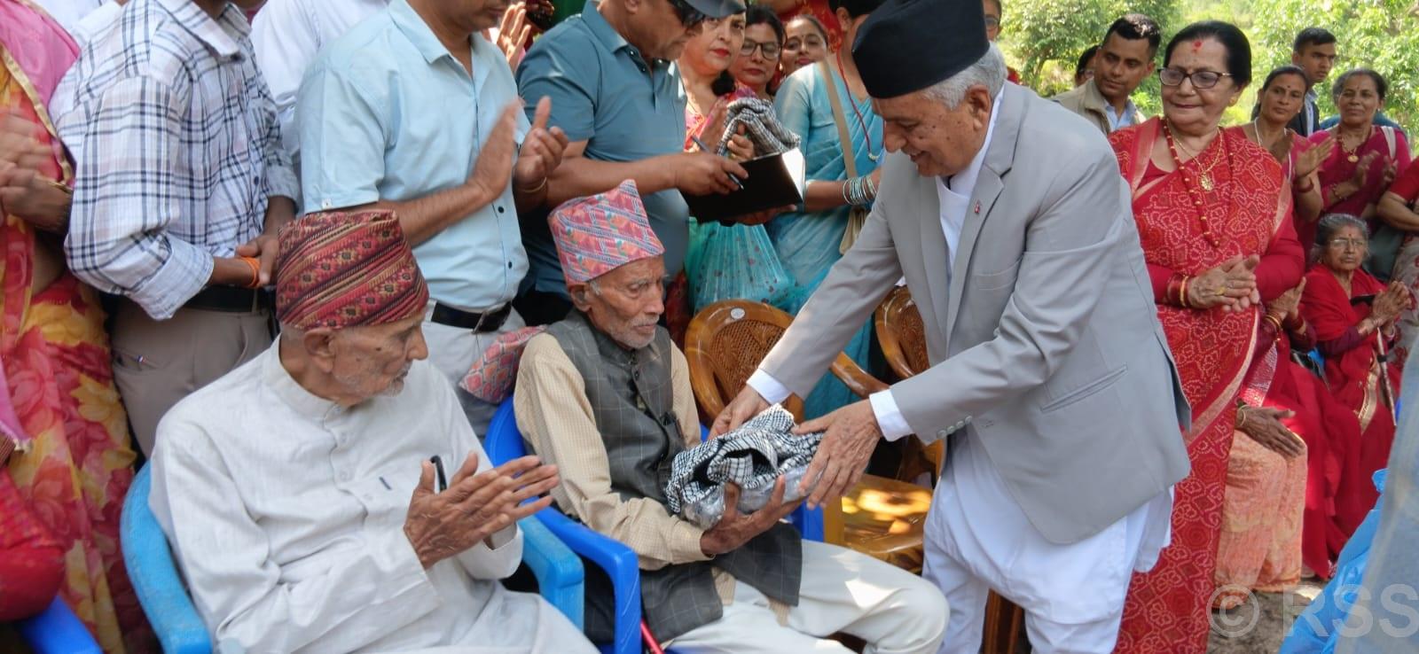 President honours nine senior citizens
