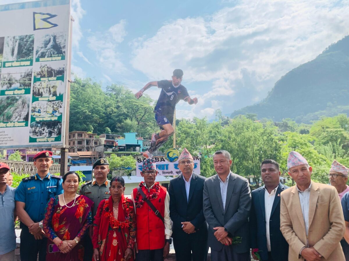 Footballer Bhandari honored with newly inaugurated ‘Samba Square’