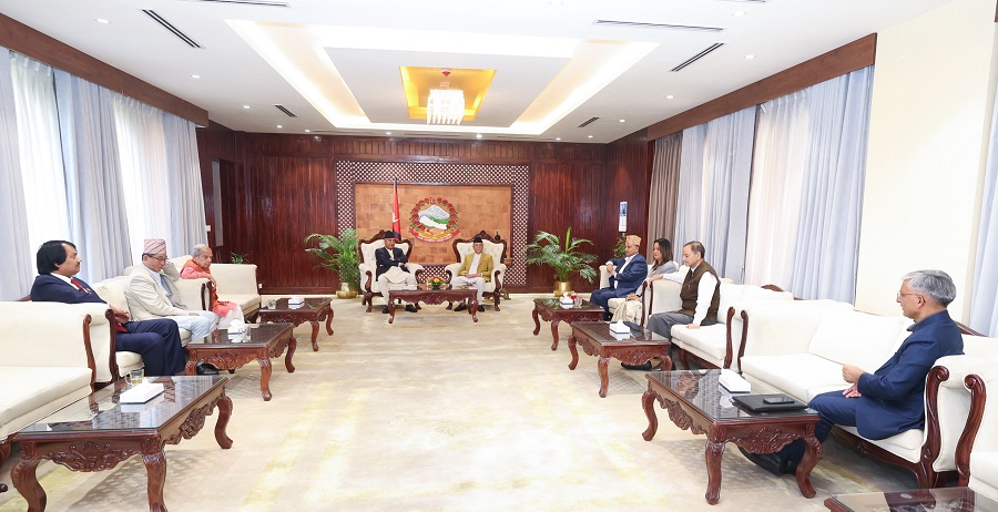 Top leaders of ruling coalition hold meeting at Baluwatar