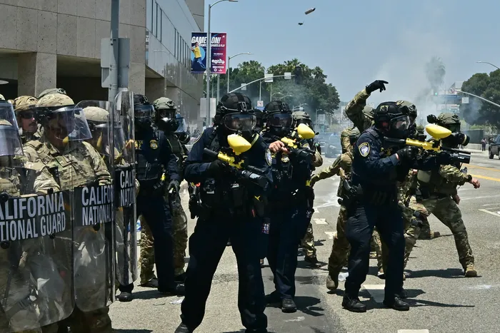 Protesters clash with National Guard troops in Los Angeles