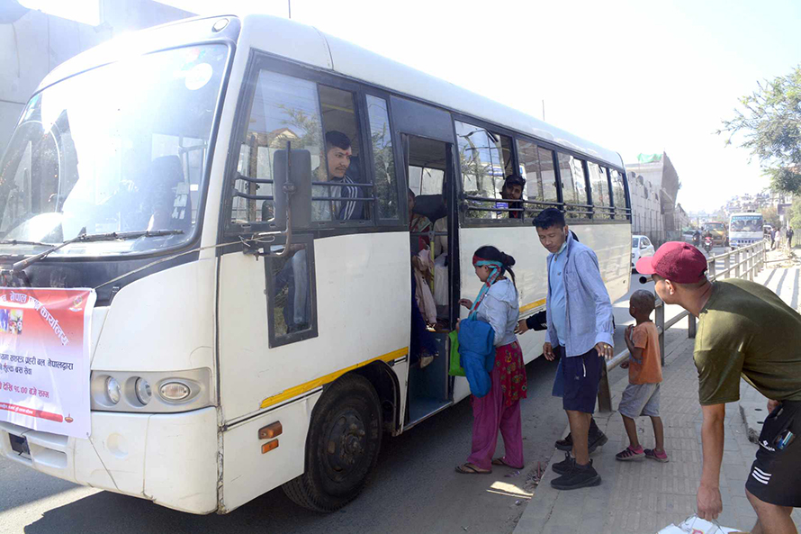 Nepal Police operates free bus service amid transport strike