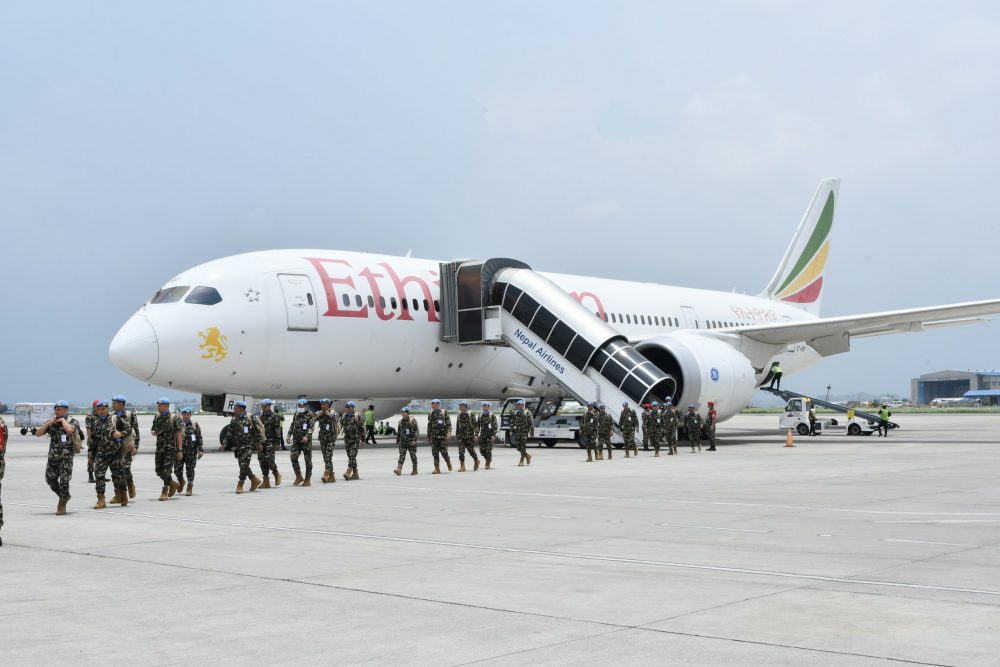 Third contingent of Nepali peacekeepers return from UN Mission in Abyei