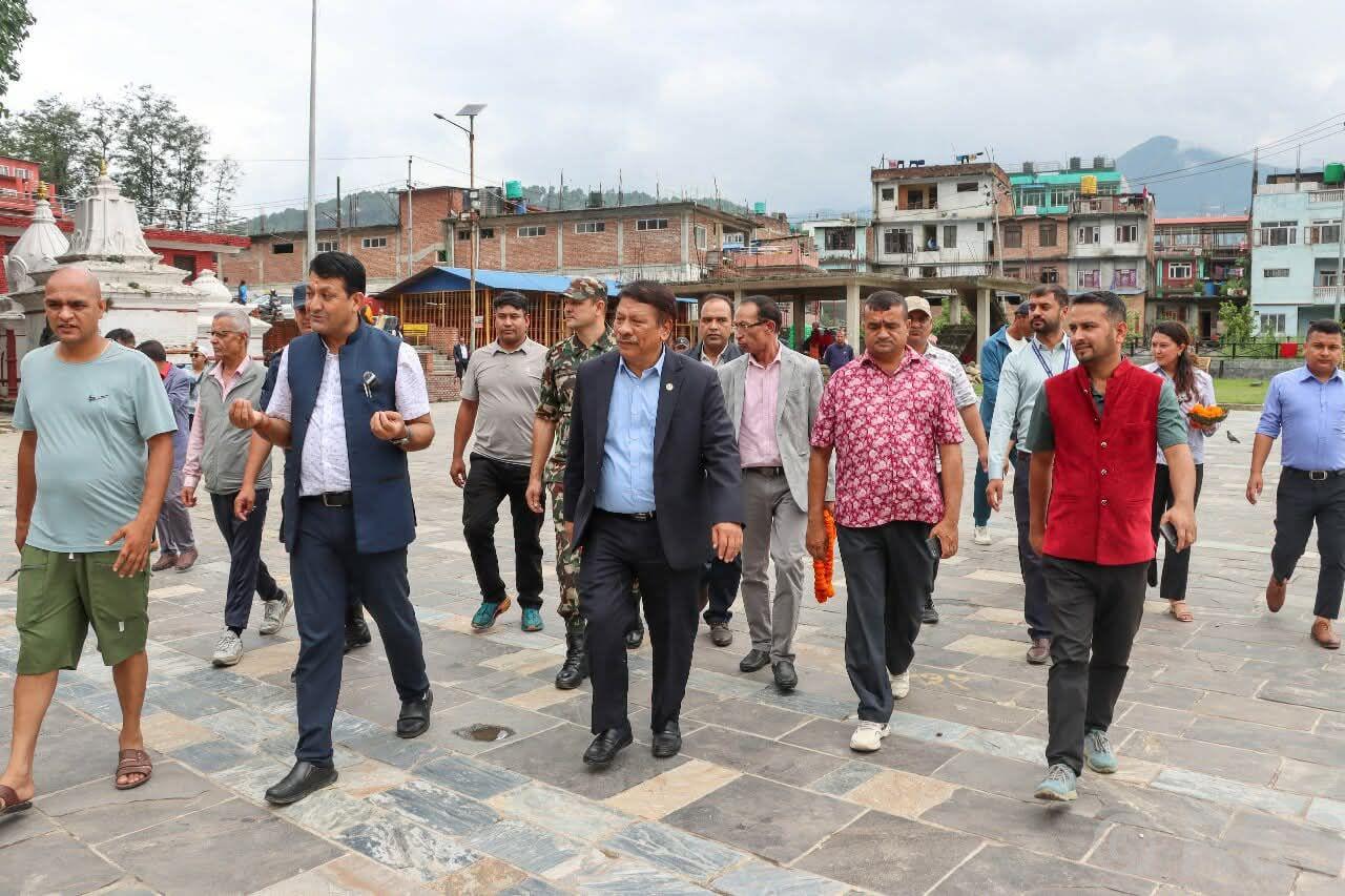 DPM Singh inspects areas vulnerable to flooding from Bagmati river