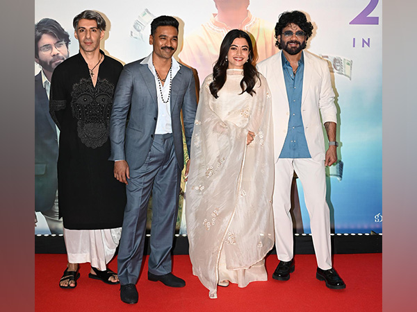 Dhanush, Nagarjuna, Rashmika attend ‘Kuberaa’s third single ‘Pippi Pippi’ audio launch in Mumbai