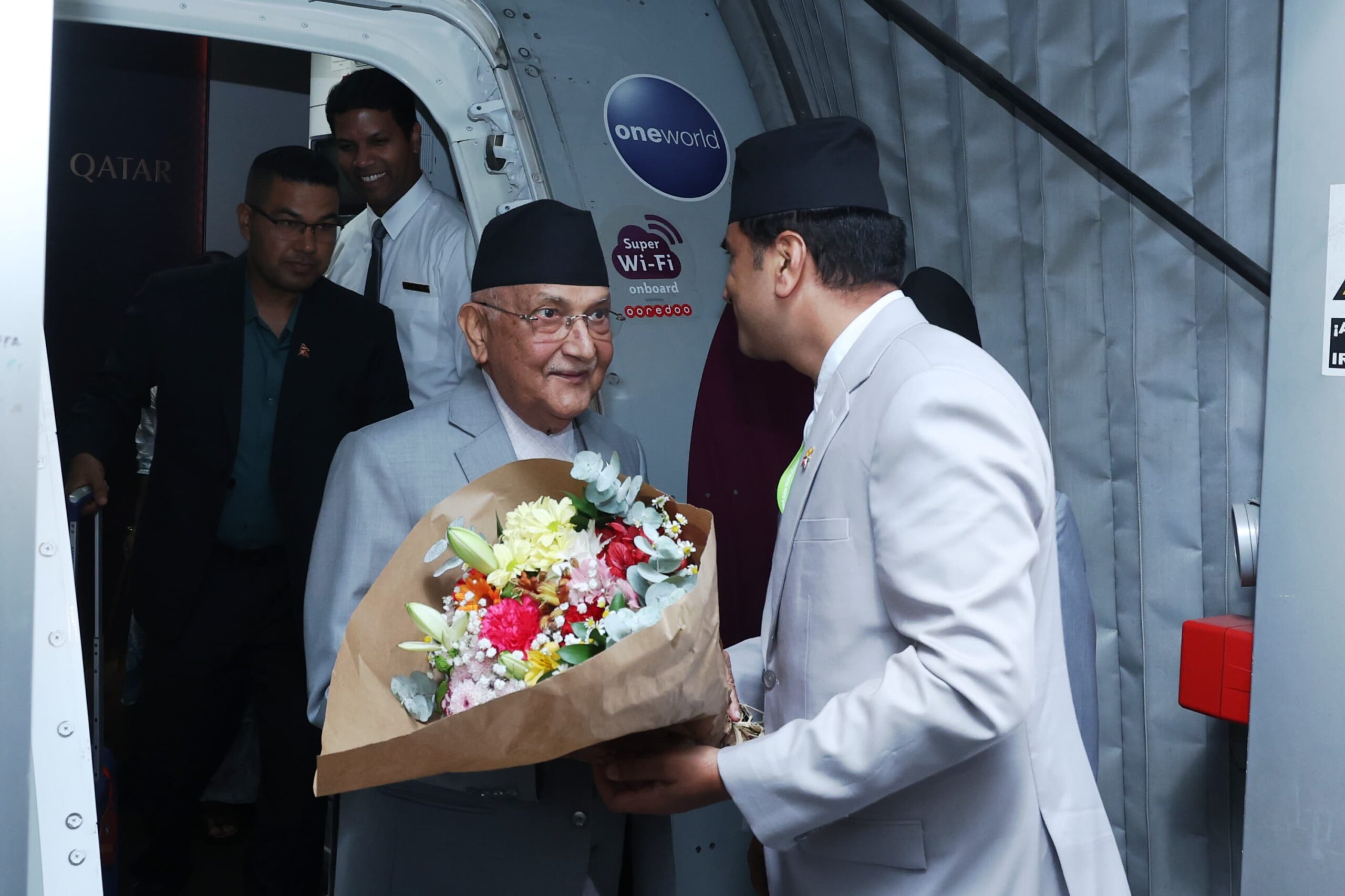 PM Oli arrives in Madrid