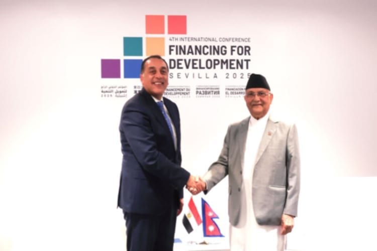 PM Oli holds bilateral meetings with Egyptian and Portuguese counterparts