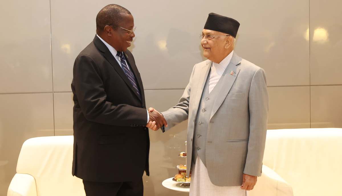 PM Oli meets Tanzanian Vice President Dr. Philip M. Pang
