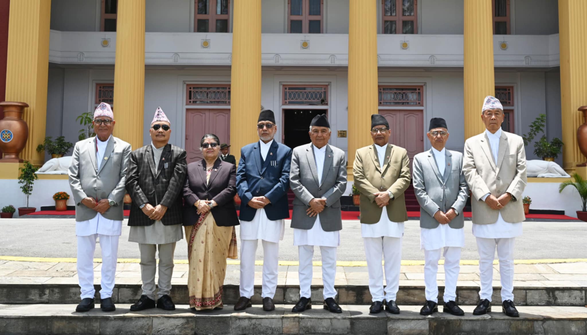 All seven provincial chiefs pay courtesy call on President Paudel