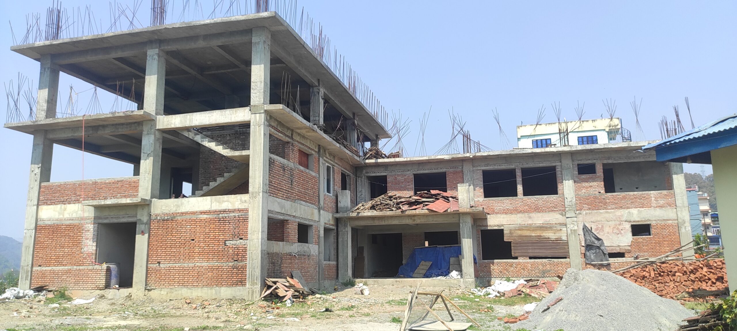 Model Animal Hospital building construction incomplete