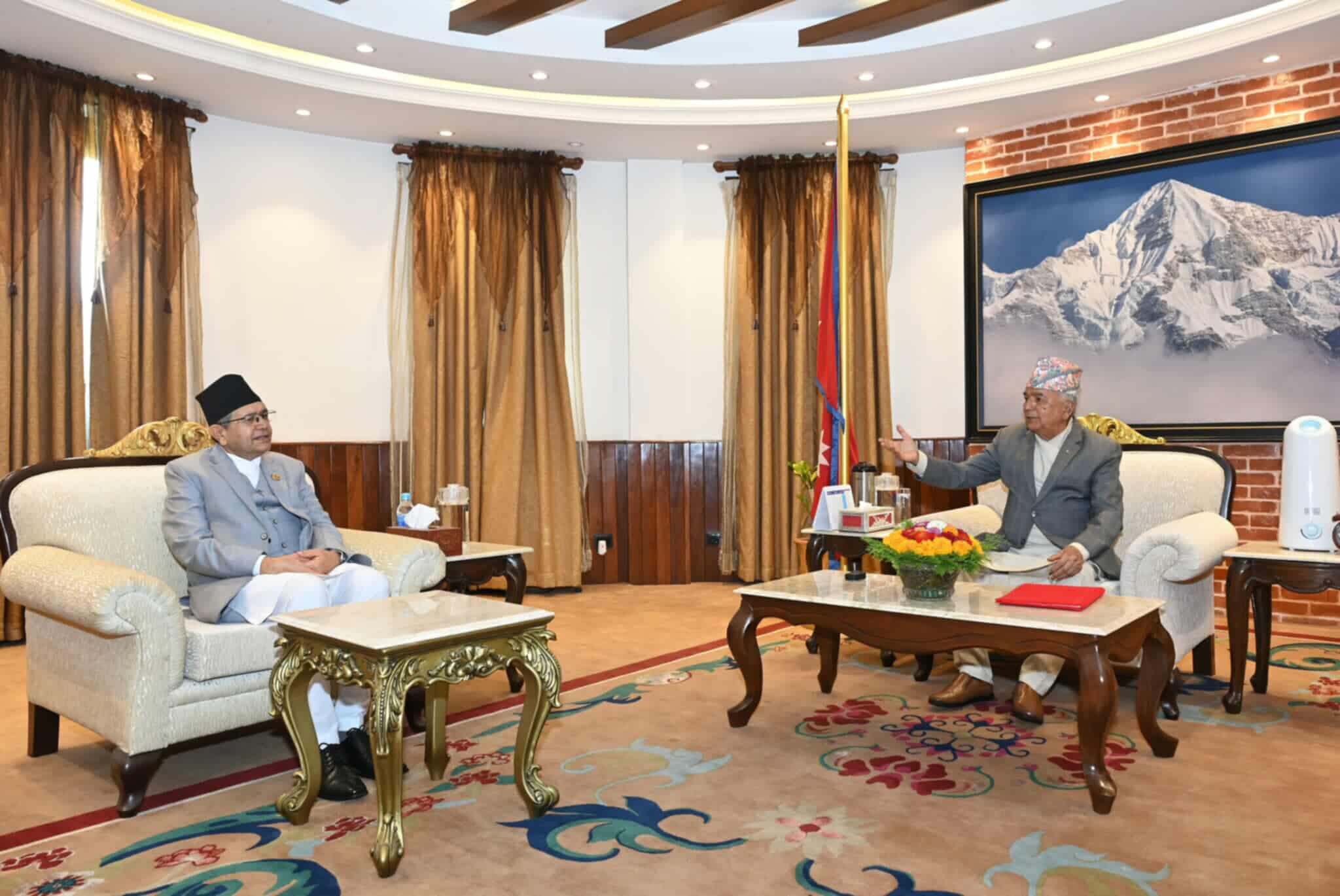 Speaker Ghimire meets President Paudel, expresses concern over return of Constitutional Council Bill