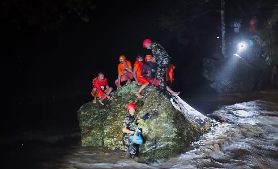 Five rescued from flooded stream during Bol Bam ritual in Sundarijal