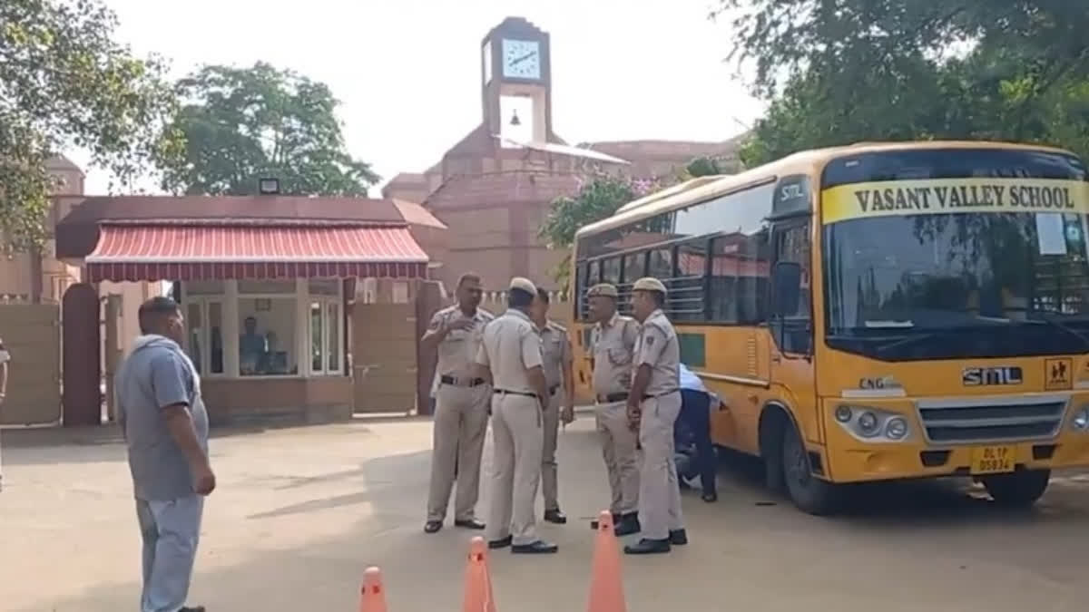 Police deployed outside multiple schools in Delhi after bomb scare