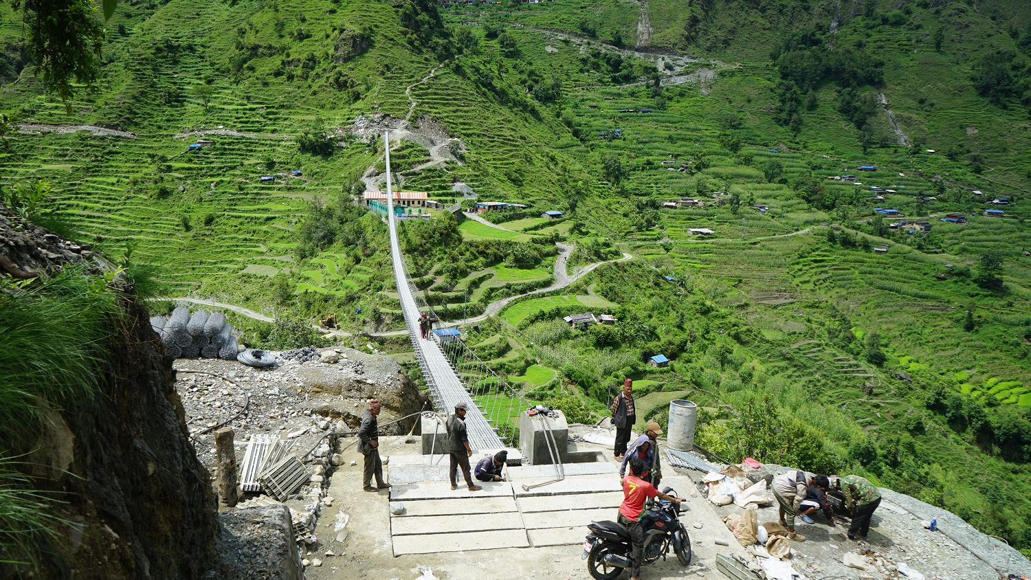 Suspension bridge built over Darkhola in Myagdi