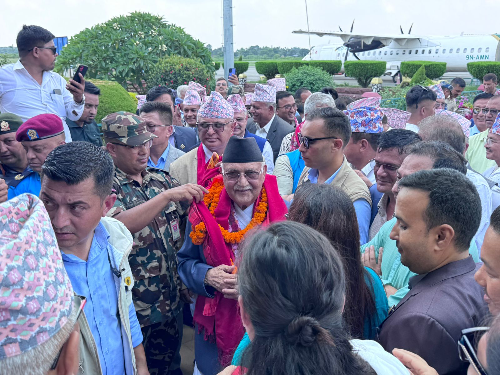Prime Minister Oli arrives in hometown