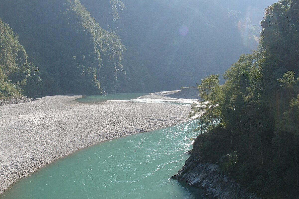 Embankments built along Kaligandaki River