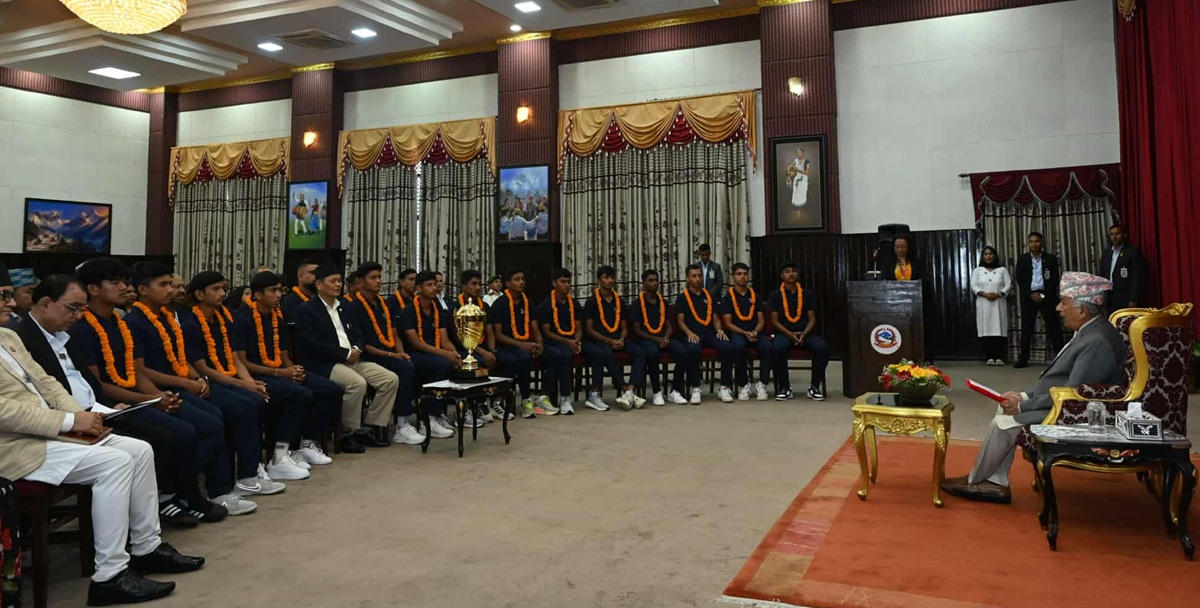 President Paudel lauds rising passion for cricket and U-16 team’s victory