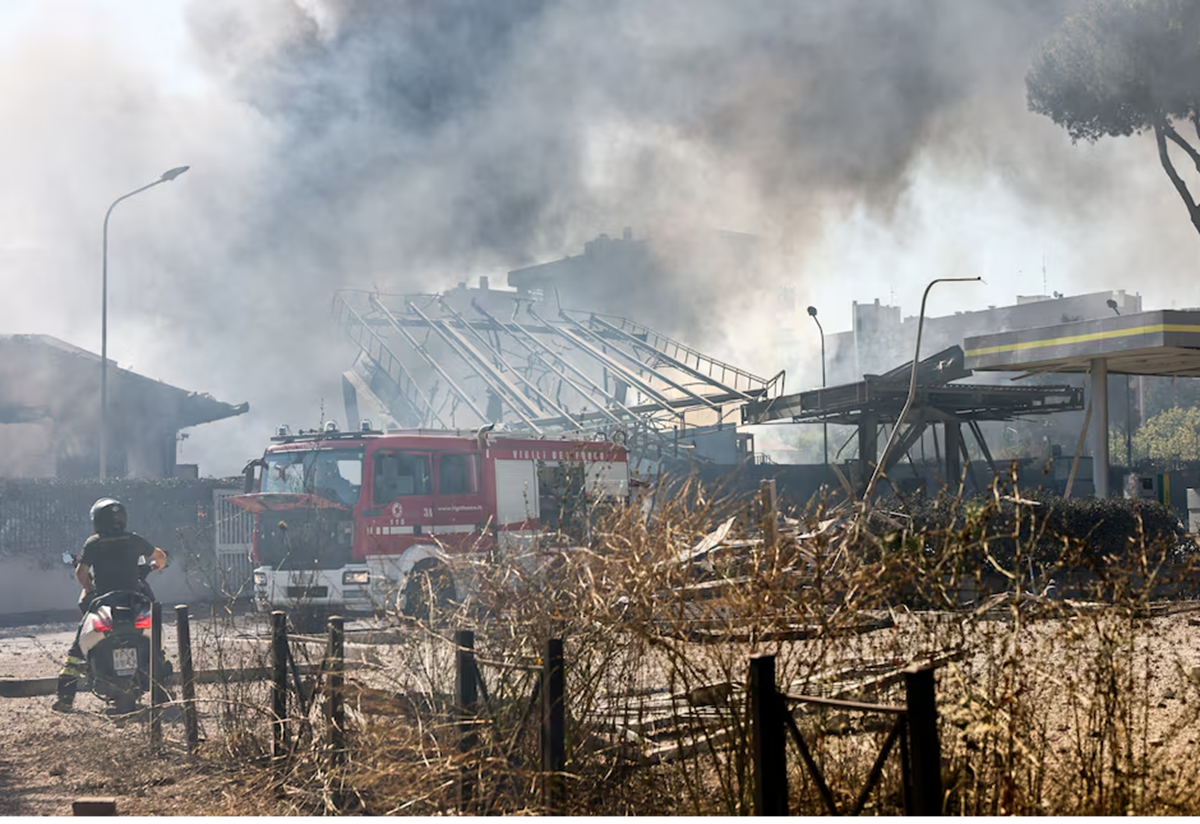 Around 30 hurt in fuel station blast heard across Rome